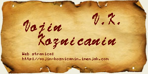 Vojin Kozničanin vizit kartica